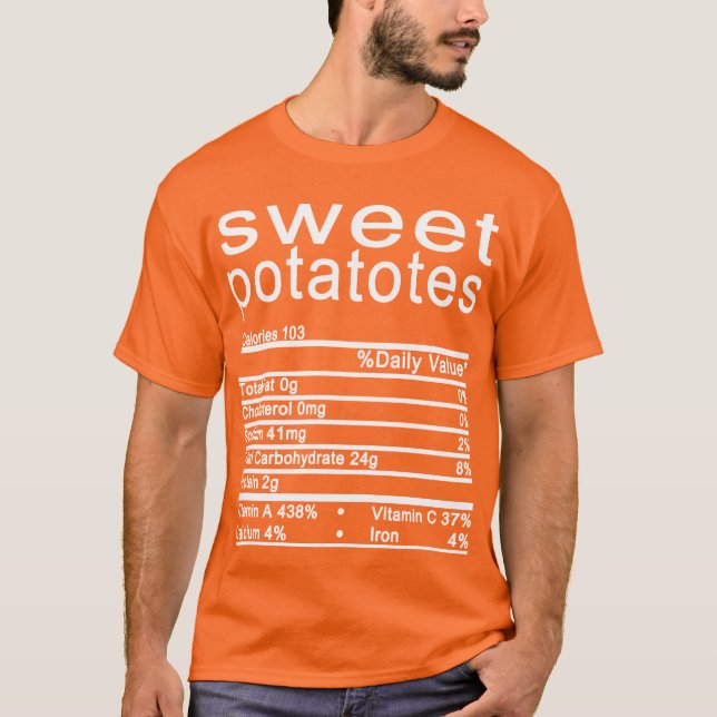 Camiseta doces de batatas fritas Nutrição Fatos Engraçados  (Frente)