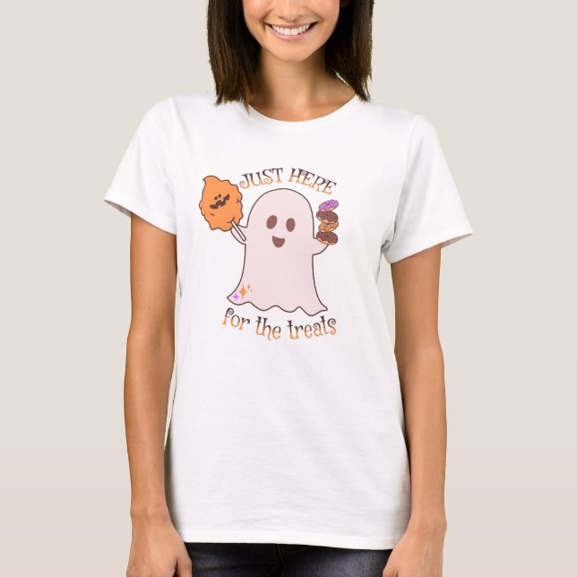 Camiseta Doces de Halloween Fantasma e Doçuras  (Frente)