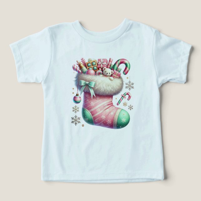 Camiseta Doces de Natal para Bebê (Design frontal)