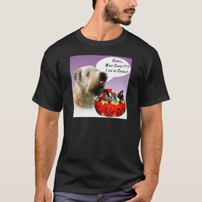 Camiseta Doces de Terrier Halloween, De Roda Revestida Maci (Frente)