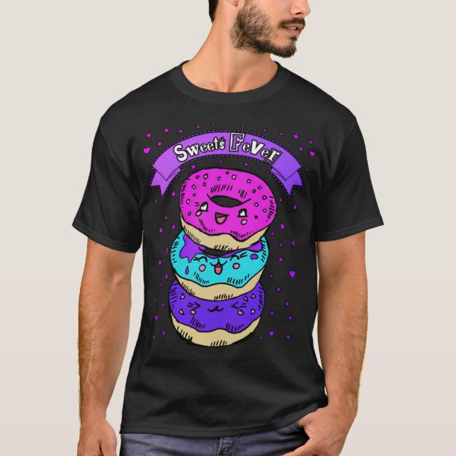 Camiseta Doces Fever Candy é um aniversário personalizado c (Frente)