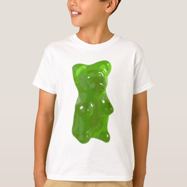 Camiseta Doces gomosos verdes do urso (Frente)