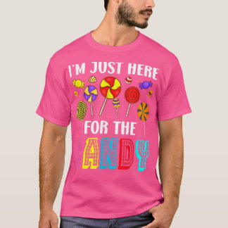 Camiseta Doces lindos de pirulito Estou aqui para o doce H