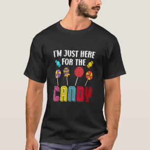 Camiseta Doces lindos de pirulito Estou aqui para o doce H
