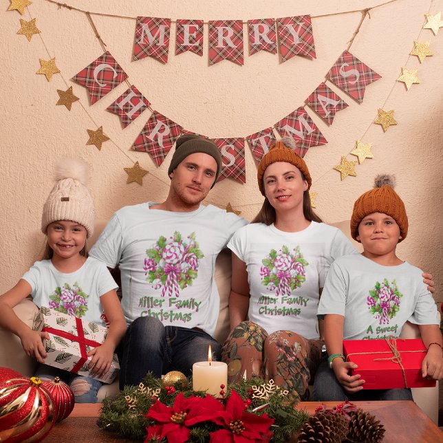 Camiseta Doces Rosa Personalizados - Natal (Styles for the whole family!)