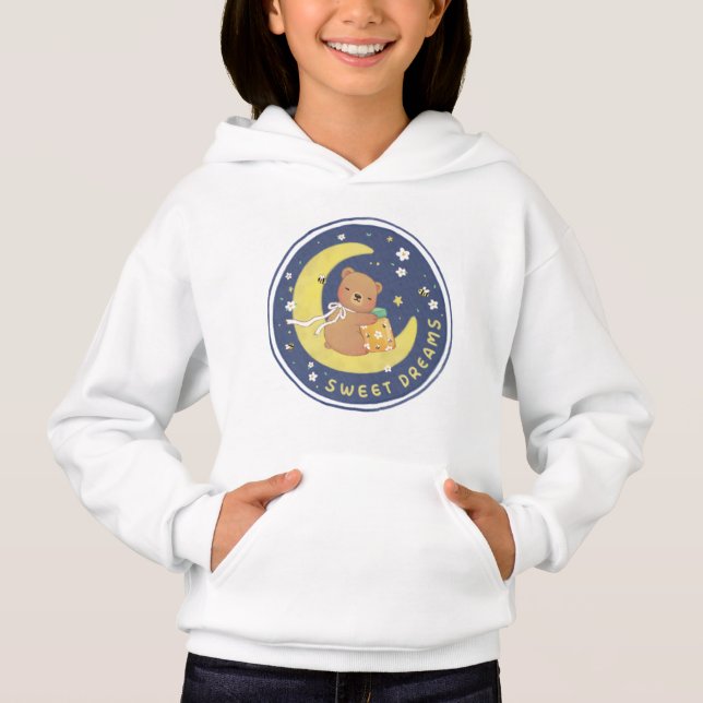 Camiseta Doces sonhos: Urso de Teddy e Ilustração de Mel (Frente)