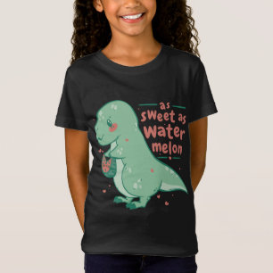 Camiseta Doces Tyrannosaurus Rex Watermelon Cartoon Cute Di