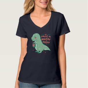Camiseta Doces Tyrannosaurus Rex Watermelon Cartoon Cute Di