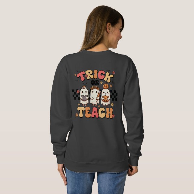 Camiseta Docinho De Halloween Para Professores De Truque Ou (Parte Traseira Completa)