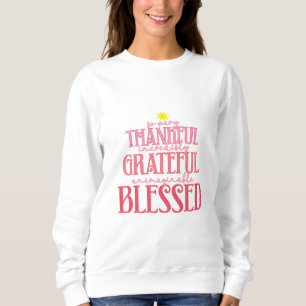 Camiseta Docinho de Natal Rosa, agradecido e abençoado