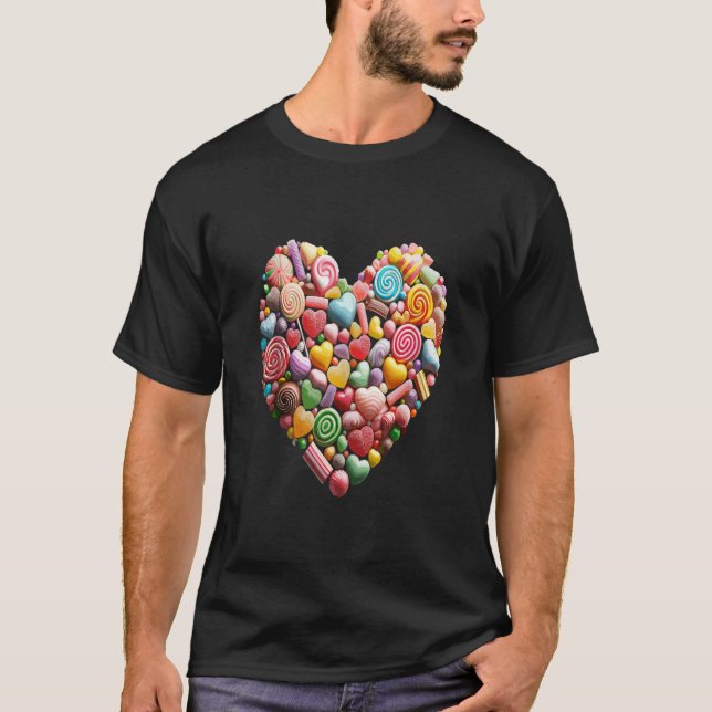 Camiseta Docinho, Namorados de Colagem Collage Topo (Frente)