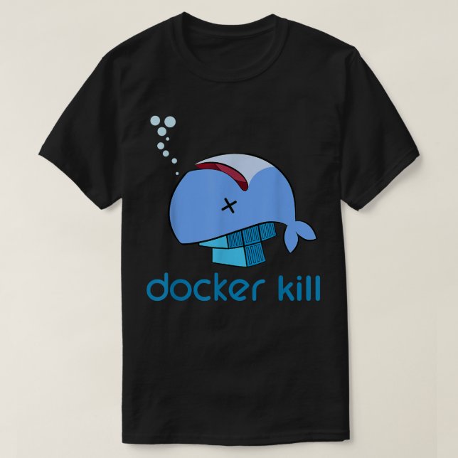 Camiseta Docker container linux devops programming coding (Frente do Design)
