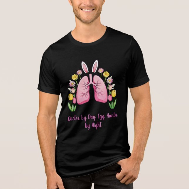 Camiseta Doctor by Day, Egg Hunter by Night – Easter Bunny  (Frente)
