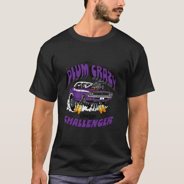 Camiseta Dodge Challenger Plum Louco Última Chamada (Frente)