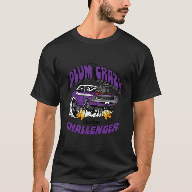 Camiseta Dodge Challenger Plum Louco Última Chamada (Frente)