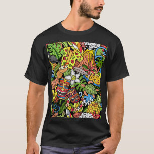 Camiseta Dodles havaianos: desenho animado colorido e perfe