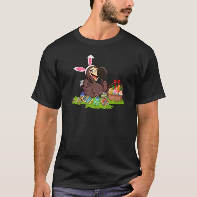 Camiseta Dodo Bird Easter Ovo Caçando Páscoa Bunny Dodo Sun (Frente)