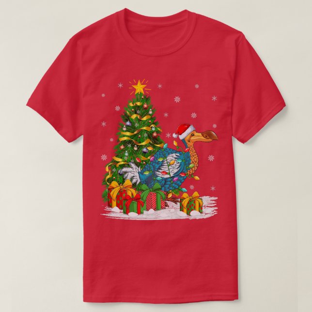Camiseta Dodo Bird Lover Family Correspondendo Santa Hat Do (Frente do Design)