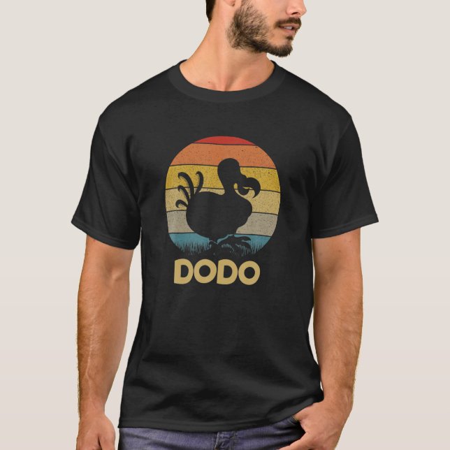 Camiseta Dodo Retro Sunset Dodo Bird Silhoud Dodo Bird (Frente)
