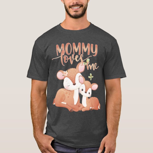 Camiseta Doe Deer and Fawn Mamãe me ama (Frente)
