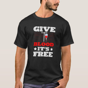 Camiseta Doe Sangue É Grátis Flebotomista de Doação de Sang