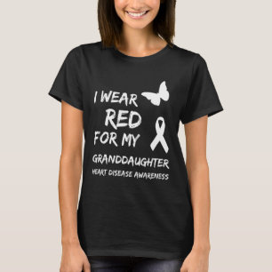 Camiseta Doença Cardíaca Eu Uso Vermelho Para a Fita da Min