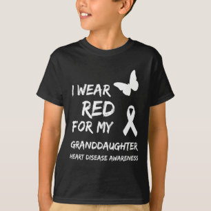 Camiseta Doença Cardíaca Eu Uso Vermelho Para a Fita da Min