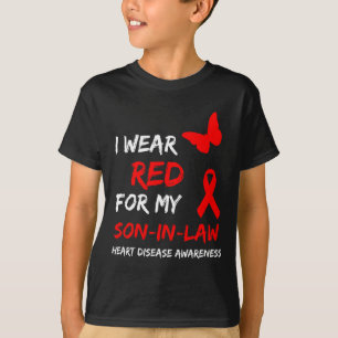 Camiseta Doença Cardíaca Eu Uso Vermelho Pelo Meu Genro Fit