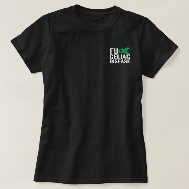 Camiseta Doença Celíaca FU - Branco e Verde (Frente do Design)