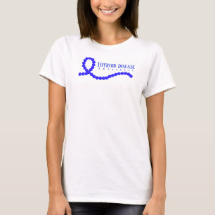 Camiseta Doença da Tiroide Sensibilização Miçangas Azui