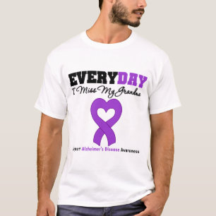 Camiseta Doença de Alzheimer cada dia mim senhorita Meu Av