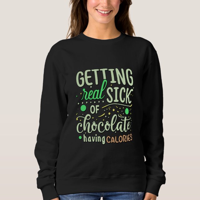 Camiseta Doença De Chocolate Com Cotação De Calorias (Frente)