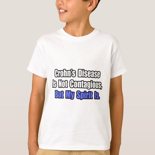 Camiseta Doença de Crohn Não Contagiosa. (Frente)