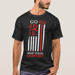 Camiseta Doença do Coração Vermelho Suportam Doença Cardíac