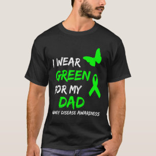 Camiseta Doença Eu Visto Verde Para Minha Fita De Pai