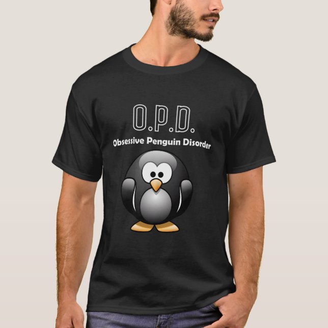 Camiseta Doença Pinguim Obsessiva Óptica Óptica Óptica (Frente)