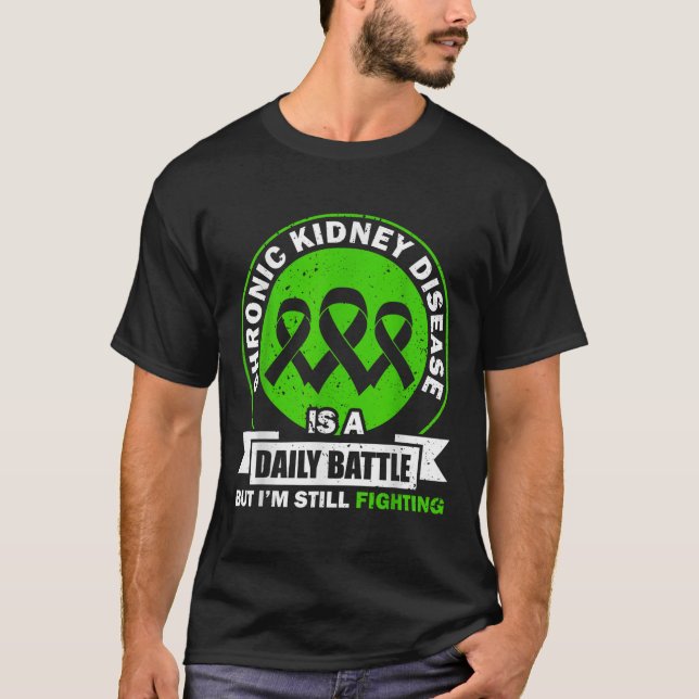 Camiseta Doença Renal Crônica É Um Combate Diário Com Conhe (Frente)