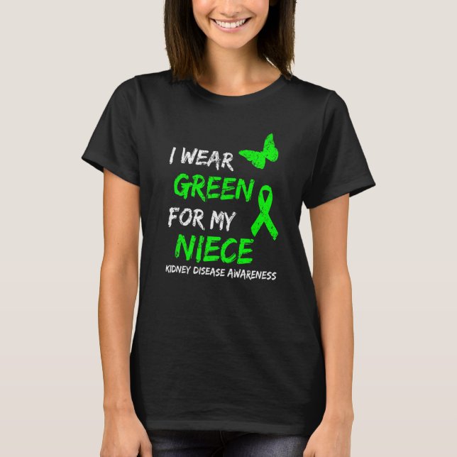 Camiseta Doença Renal Eu Uso Verde Para Laço Da Minha Sobri (Frente)