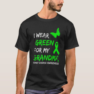 Camiseta Doença Renal Eu Visto Verde Para Minha Avó Fita