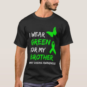 Camiseta Doença Renal Eu Visto Verde Para Minha Fita Irmão