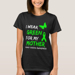 Camiseta Doença Renal Eu Visto Verde Para Minha Mãe Fita 1