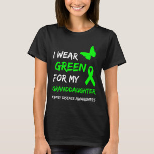 Camiseta Doença Renal Eu Visto Verde Para Minha Neta R
