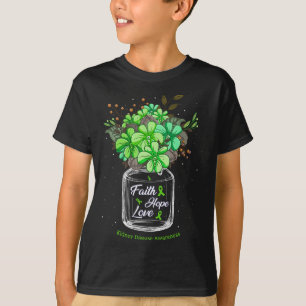 Camiseta Doença Renal Fé Ama Esperança Flor Jar Awarenes