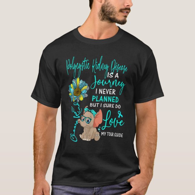 Camiseta Doença Renal Poliquística Elefante É Viagem Neve (Frente)