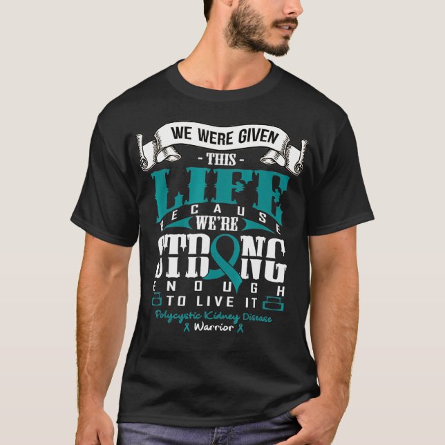 Camiseta Doença renal poliquística Sensibilização PKD Forte (Frente)