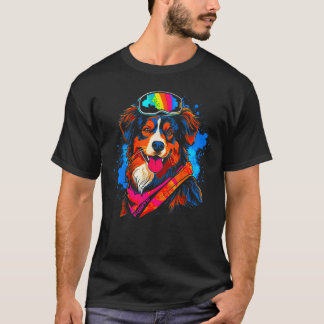 Camiseta Dog Australian Shepherd Snowboard