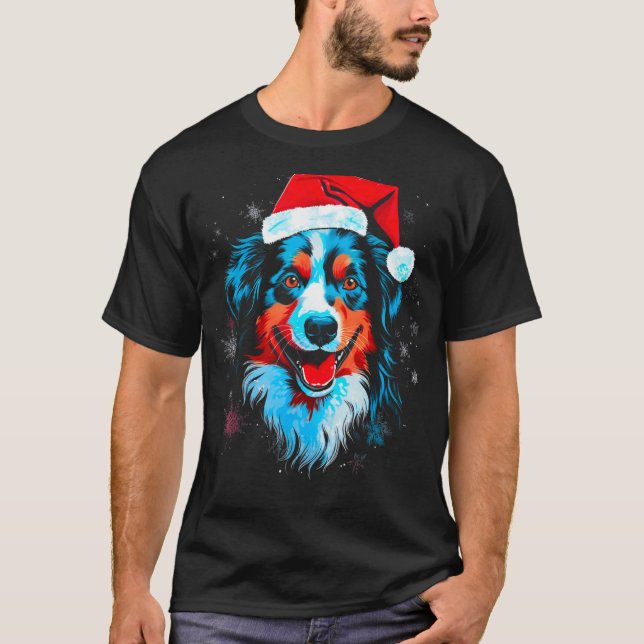 Camiseta Dog Australian Shepherd Xmas (Frente)