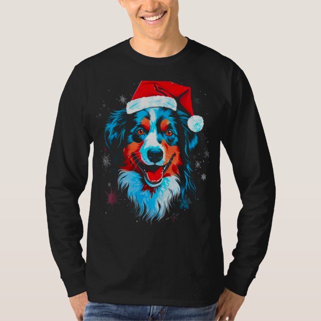 Camiseta Dog Australian Shepherd Xmas (Frente)