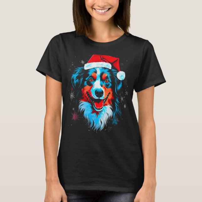 Camiseta Dog Australian Shepherd Xmas (Frente)