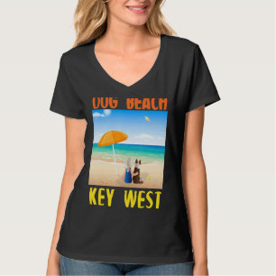 Camiseta Dog Beach Key West Florida Kete Cute Dog and Child
